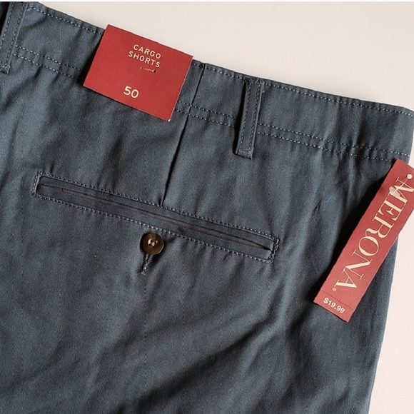 NWT Merona Cargo Mens Shorts Image Blue - Picture 3 of 5